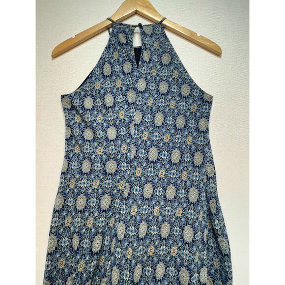 Ann Taylor Floral Maxi Dress Womens 2 Blue Halter Summer Chic Boho Sleeveless - Picture 8 of 10